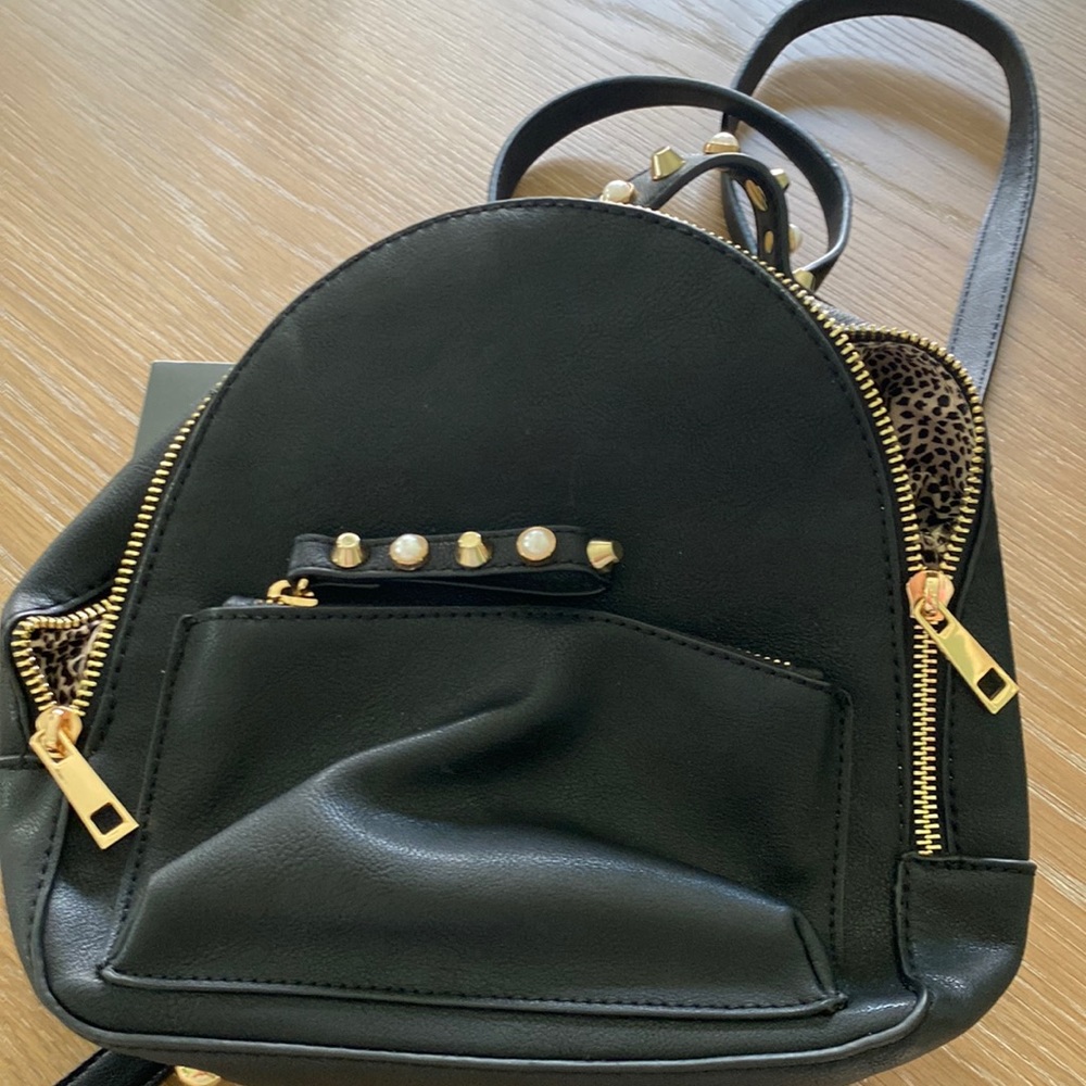 Black small Backpack Purse